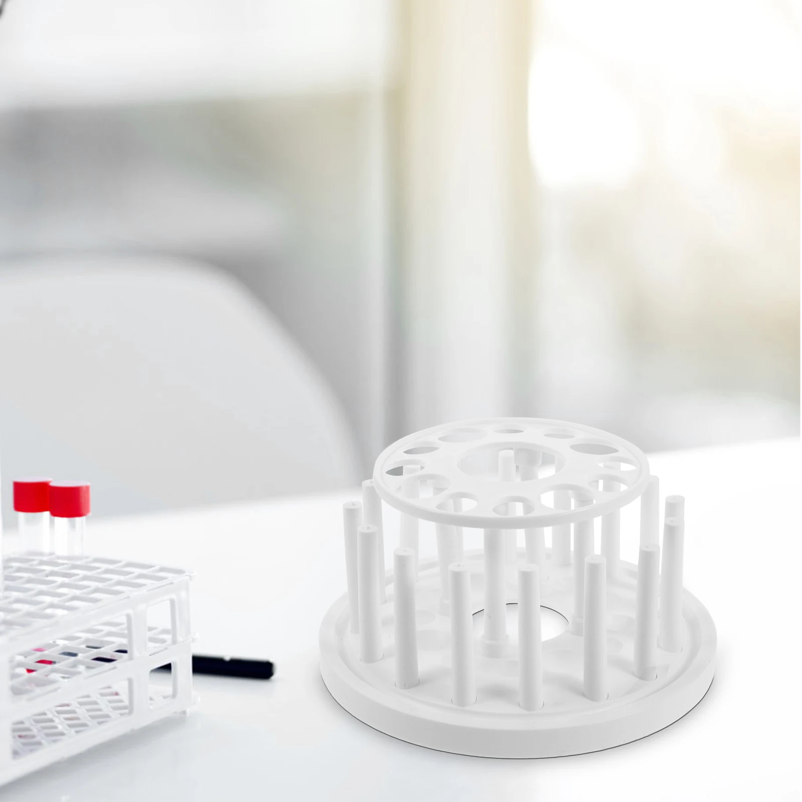 

Plastic Test Round Lab Use Test Tube Holder Sampling Tubes Holder Organizer Reusable Storage Sample Tube Rack Display