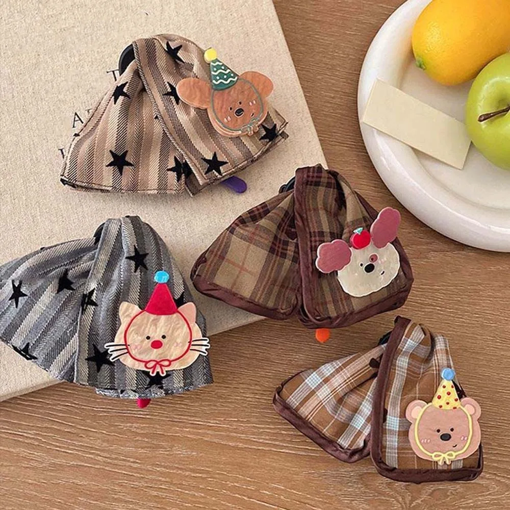 

Rabbit Sweet Plaid Cloth Hair Claw Funny Korean Style Cartoon Animal Shark Clip Cat Retro Women Hair Accessories Gifts