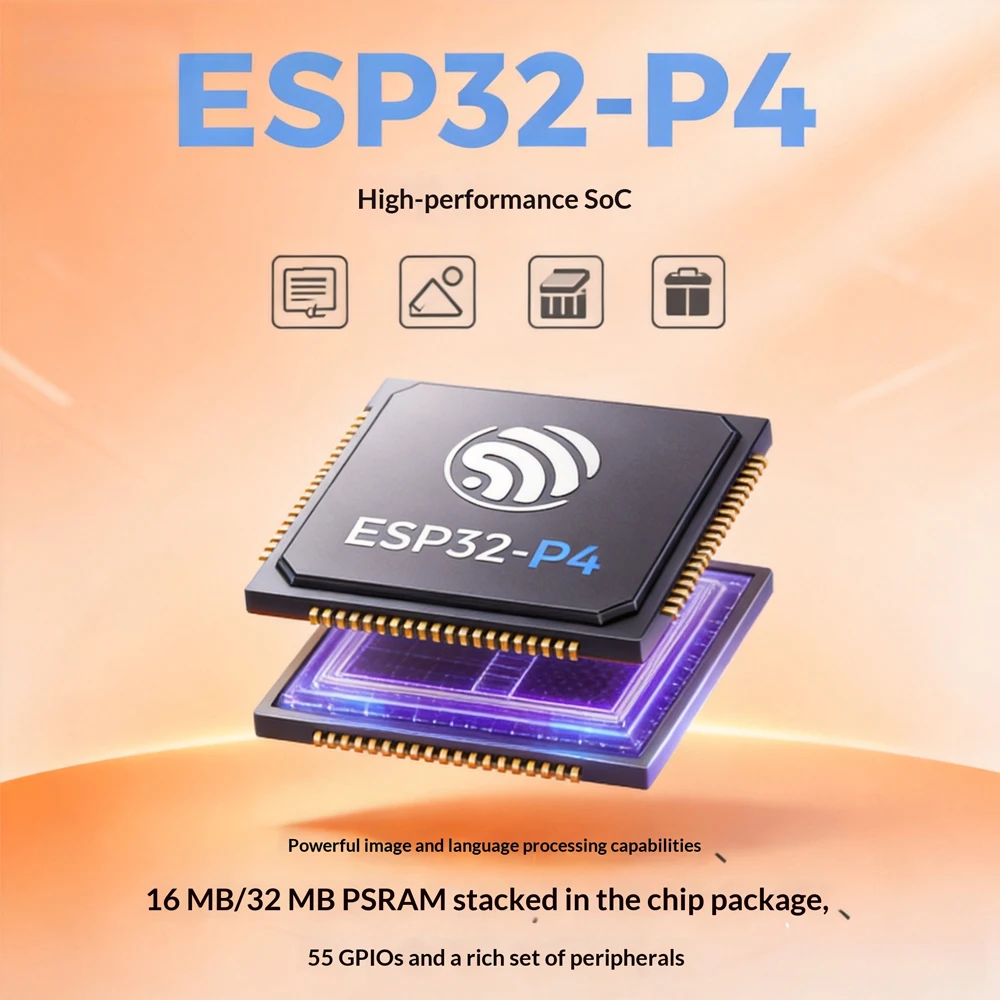 ESP32-P4 WiFi 6 SoC Module Dual Core RISC-V 55 GPIO Rich Peripherals ESP32-P4NRW16X ESP32-P4NRW32X Smart Home Automation Control