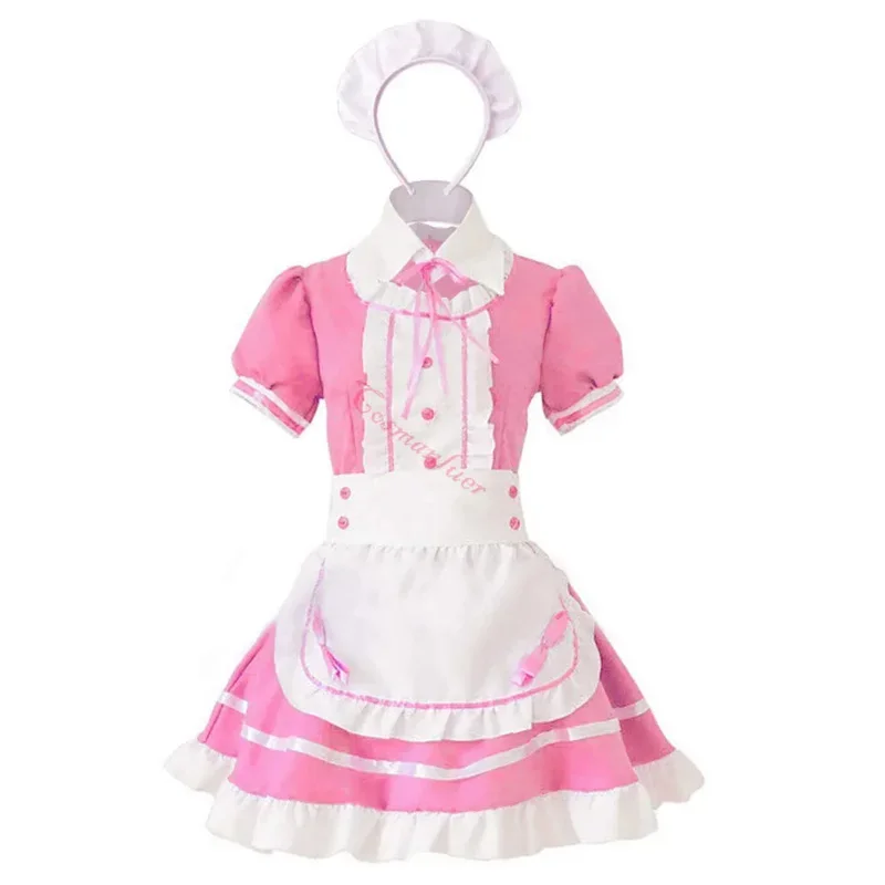 Anime Cosplay French apron maid dress Halloween makeup cosplay costume }