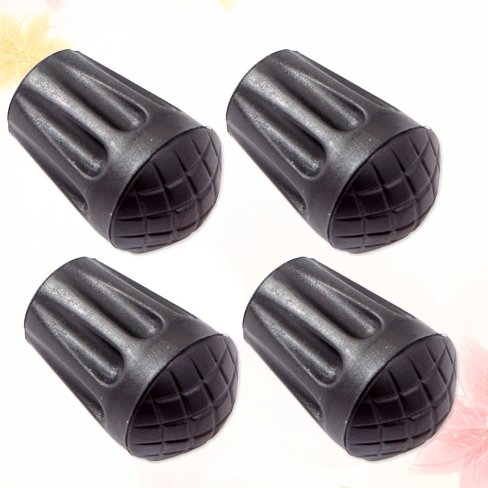

4pcs Hiking Trekking Pole Tips Rubber Anti-Slip Foot Pads 1.1Cm Hole Universal Fit Lightweight Durable Outdoor Accessories For