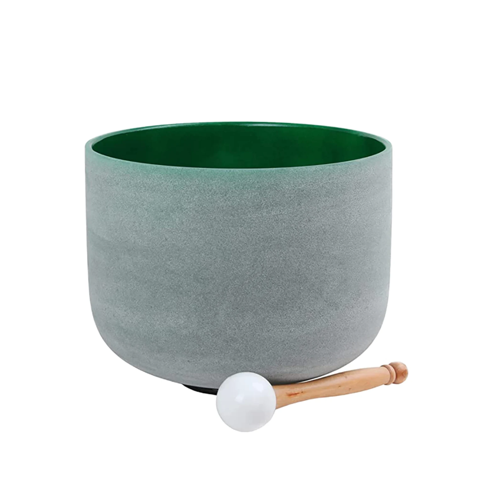 

Hye-eun 11inch F Note Heart Chakra Green Color Crystal Singing Bowl with Suede Stick and O-Ring Included for Energy Blance