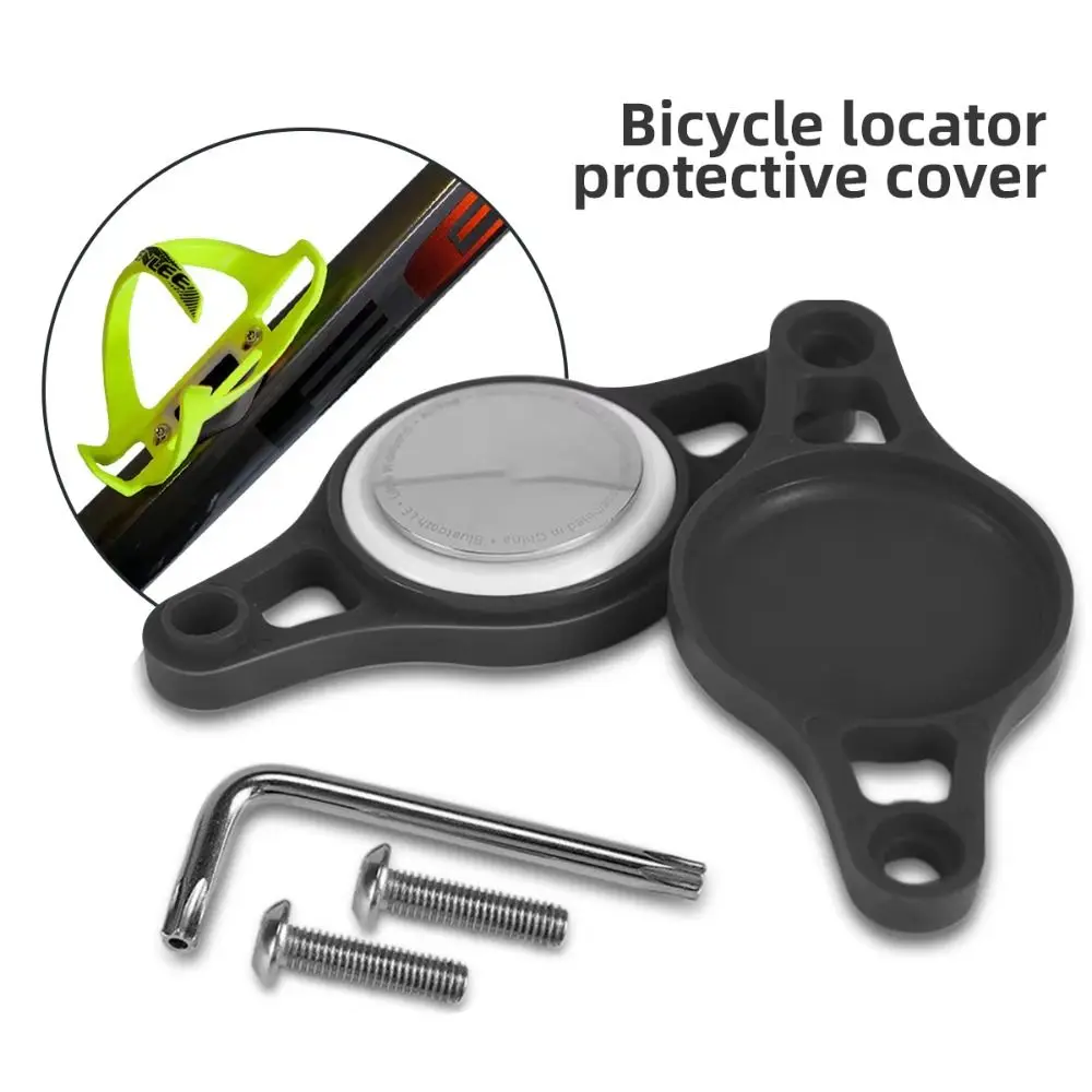 Braket Penyangga Tempat Botol Pelacak Sepeda Antihilang, Tempat Penutup Pelindung Pencari Lokasi Sepeda, Aksesori Bersepeda untuk AirTag