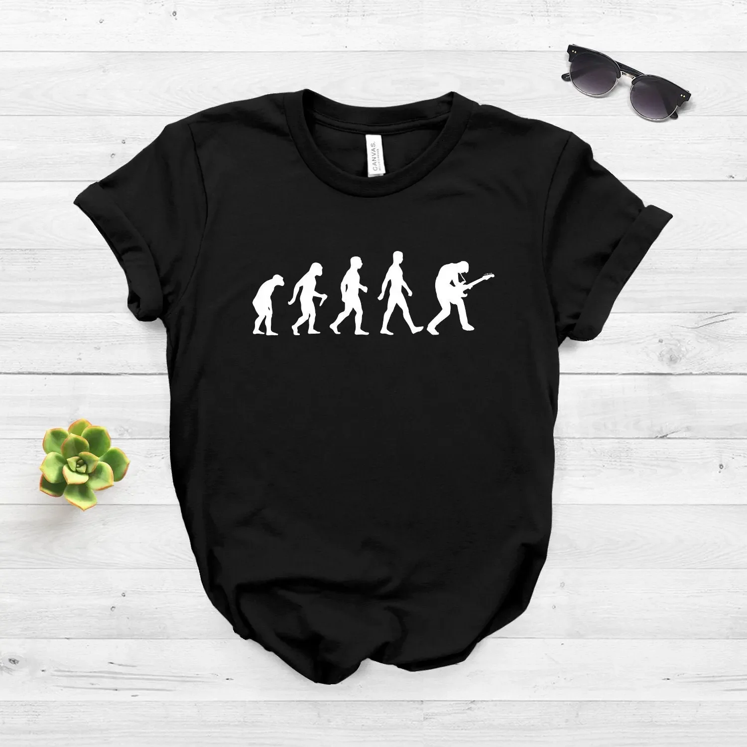 T-shirt Guitar Player Evolution pour guitariste, S pour lui, musique électrique