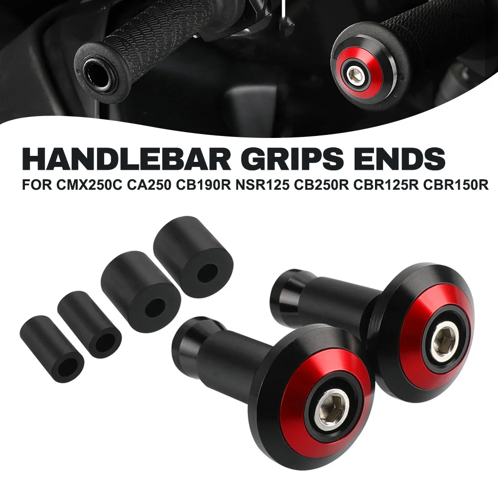 For Honda Motorcycle Handle Bar End Cap Anti Vibration Silder Plug REBEL CMX250C CA250 CB190R NSR125 CB250R CBR125R CBR150R