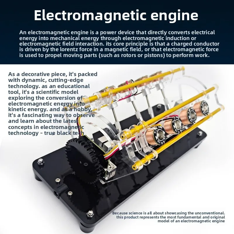 Electromagnet V-Type Engine Model Teaching Motor Multi-Cylinder Mini Generator Toy Ornament