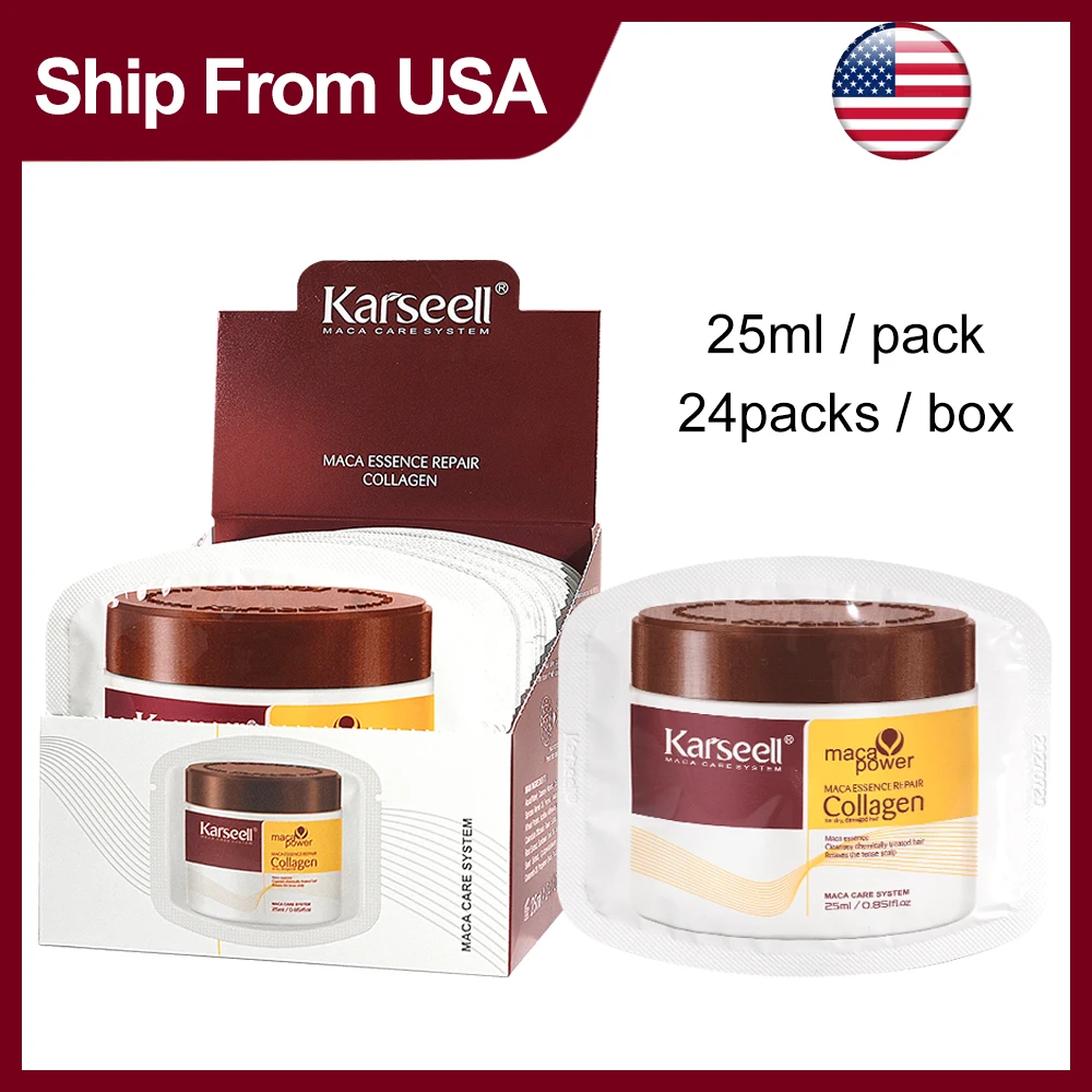 

Маска для волос Karseell Collagen, 24 шт./упак., глубоко восстанавливающая, с аргановым маслом, для лечения сухих и поврежденных волос, кондиционирующая эссенция