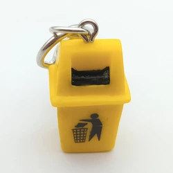 New Fashion trash can keychain car Epoxy Key chain Ring Mini Garbage classification Charms Pendant Keychain Holder