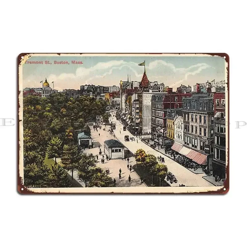 Tremont Street Boston Massachusetts Metal Sign Iron Poster Wall Cave Classic Club Tin Sign Poster
