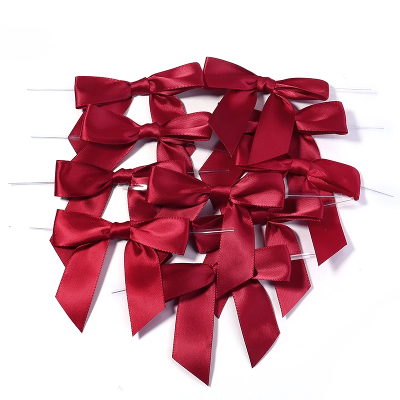10 teile/los 9X9 cm Bögen Twist Tie Satin Band Bogen Abdichtung Bindung Draht Für Lollipop Süßigkeiten Bäckerei Geschenke verpackung Zubehör – Detail 9