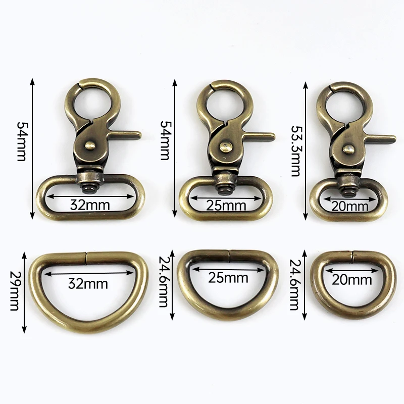 1-10 مجموعات 20-32 مللي متر حقيبة حزام معدني D حلقة باكس ظهره حزام الكتف قطب مشبك قفل المفاتيح موصل هوك ملحق ذاتي الصنع