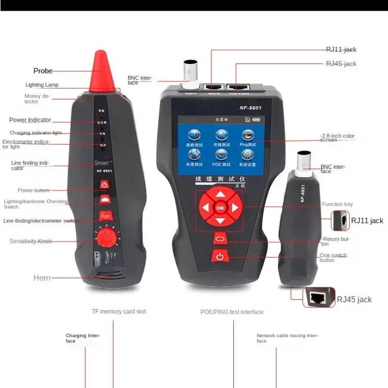 Line Finder NF-8601 Multi-Function Anti-Interference Network Line Finder Check Cable Breakpoint Cable Tester