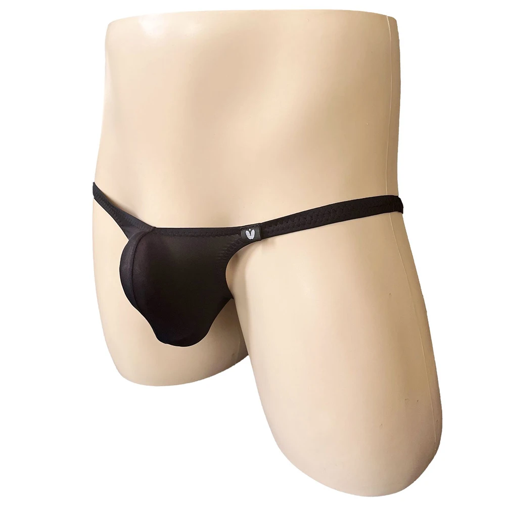 Sexy Hot Underwear Men Sissy Half-covered Hip Thong G-String Low Rise Sheer Ice Silk Briefs Simple Basic Panties