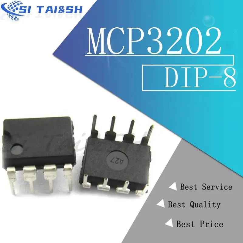 1pcs  MCP3202-BI/P MCP3202-CI  MCP3202 DIP-8