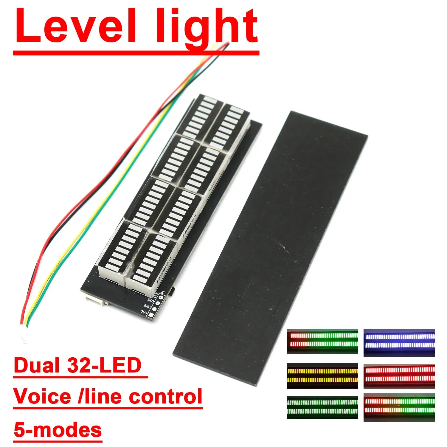 Doppel 32 LED Audio Rhythmus Licht für DC 5-12V Auto A-Säule Stereo Musik Spektrum Linie / Mikrofon Steuerung Pegel Meter Atmosphäre Lampe