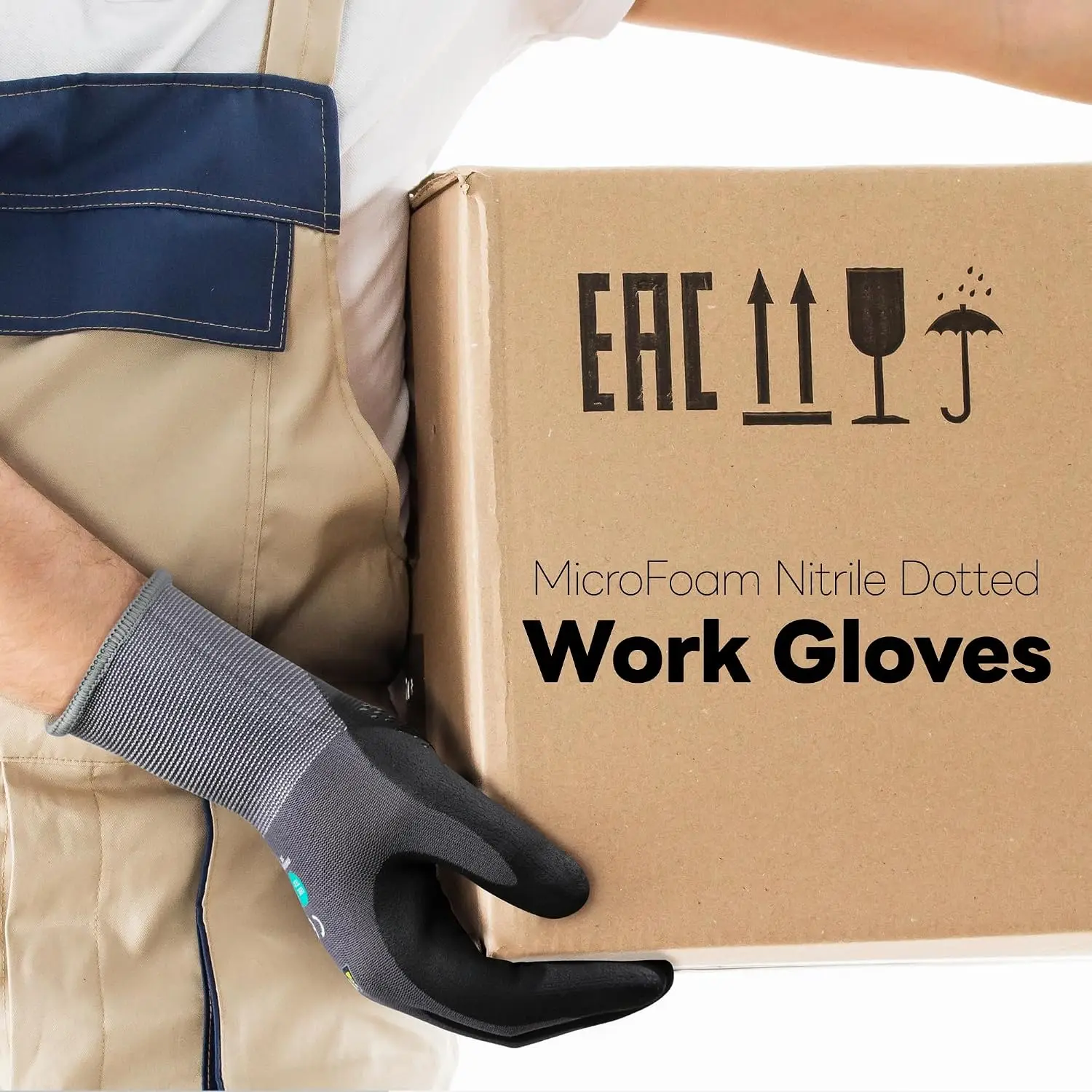 6 Pairs Touchscreen Work Gloves, MicroFoam Nitrile, General Purpose & Home Improvement view 3