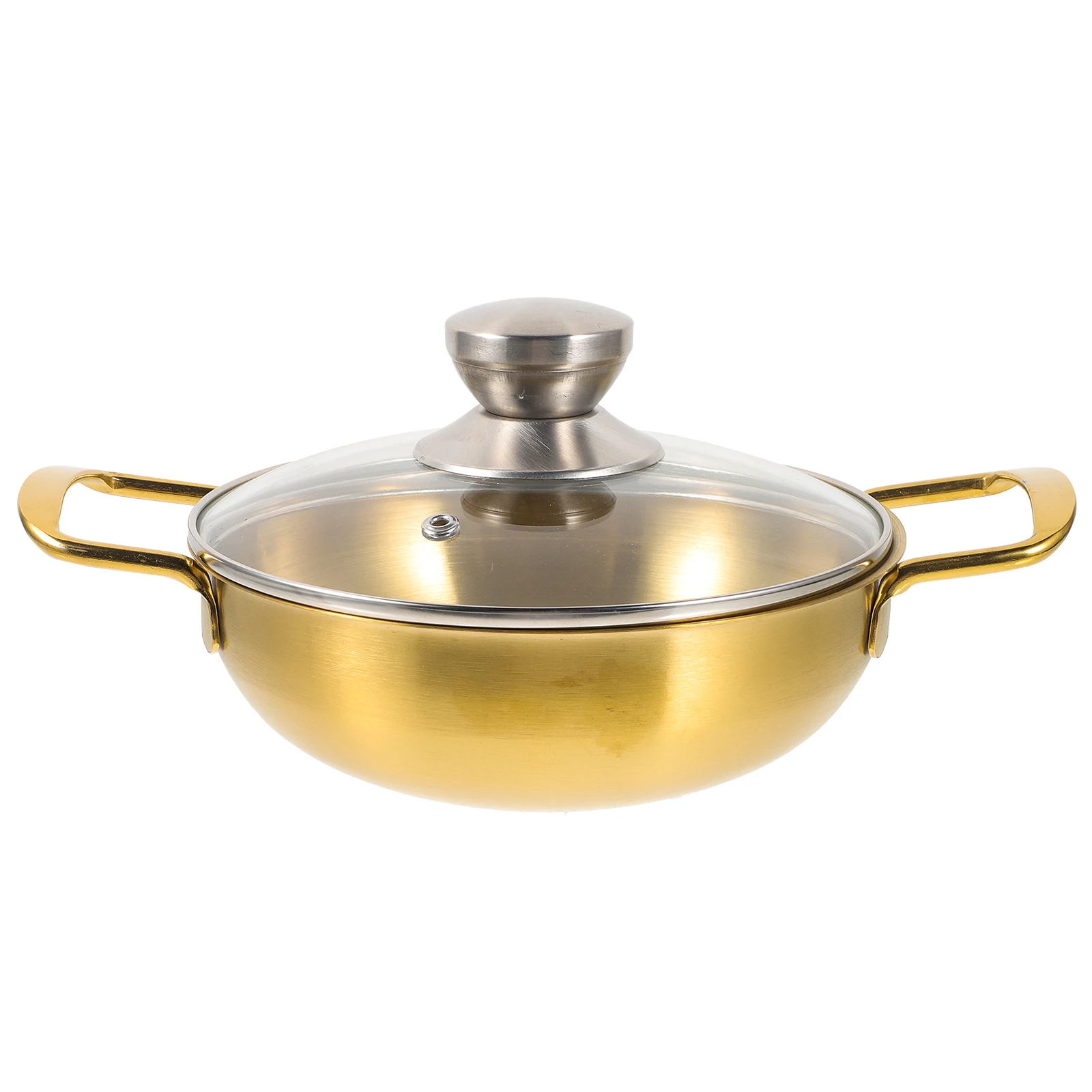 

Portable Outdoor Hot Pot Stainless Steel Thickened Cooking Pot Double Handles Heat Insulation Anti-Scalding Household Cooking