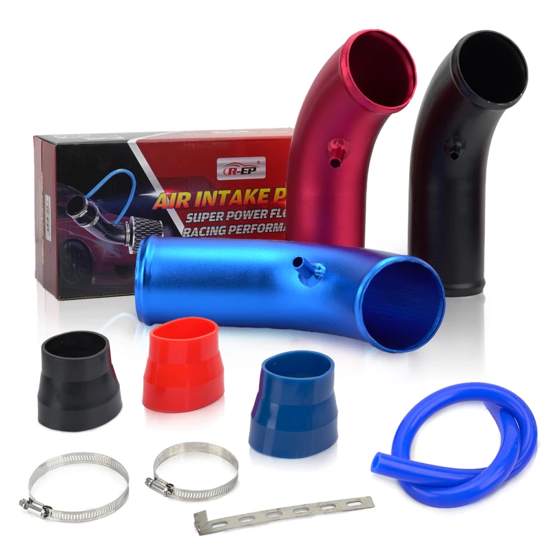 3'' 76mm Air Intake Pipe Red Blue Black Car Universal Aluminum Air Intake System Turbo Induction Pipe High Flow Air Intake Kit