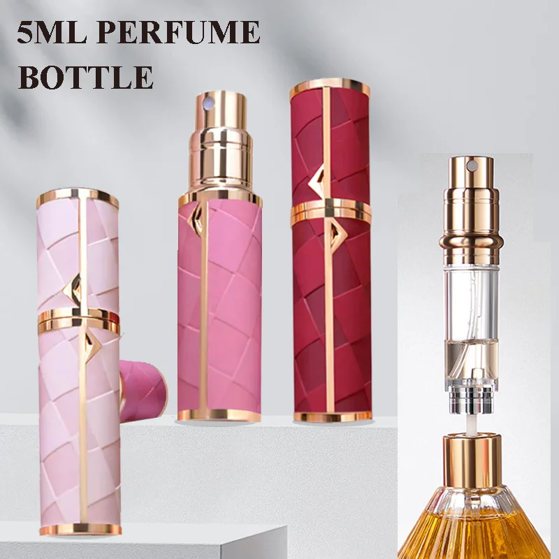 

5ML Portable Perfume Bottle for Travel Mini Refillable Perfume Dispenser Cosmetics Container Leather Leak-Proof Perfume Sprayer