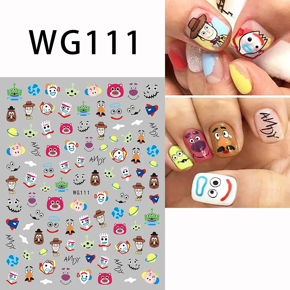 Miniso 3D Disney Cartoon Mickey Nail Sticker Anime Mary Cat The Lion King Toy Story Stickers per unghie forniture per unghie decalcomanie per unghie