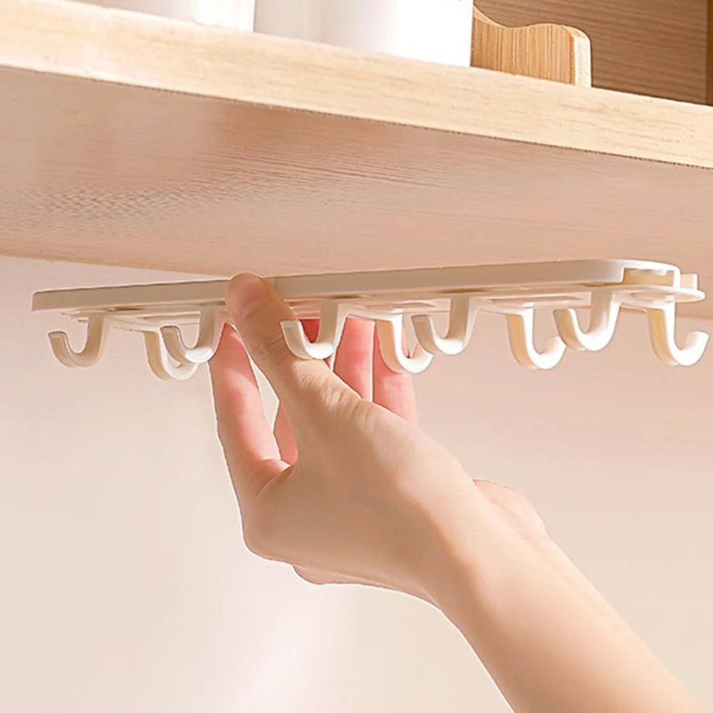 Brand New Hanger Holder Rack Hat Kitchen Office Metal Robe Towel Under Shelf Wall Mounted 5 Hook Bathroom Cabinet