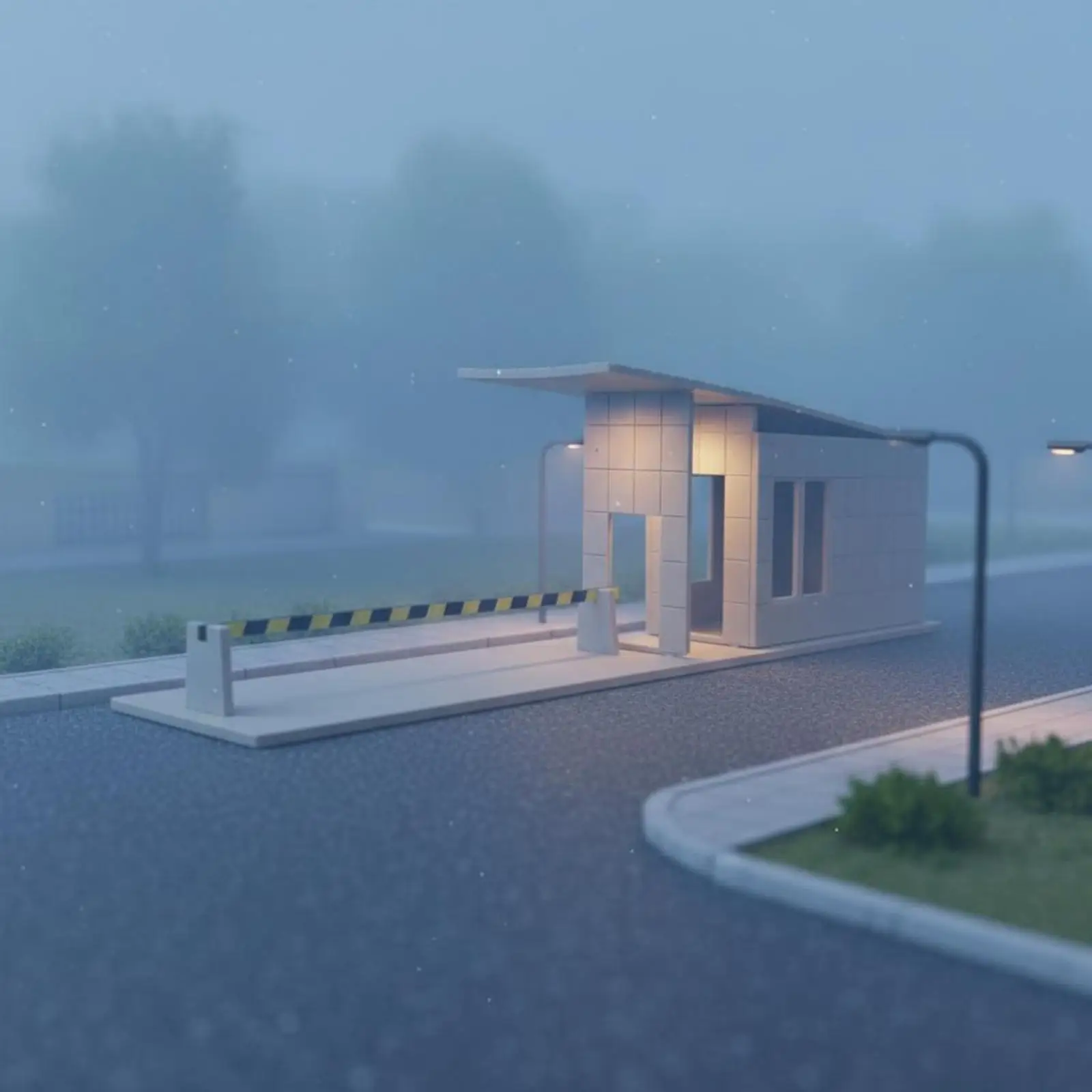 Security Booth Model Fix Guard House Miniature Easy Assembly Gatehouse Scale