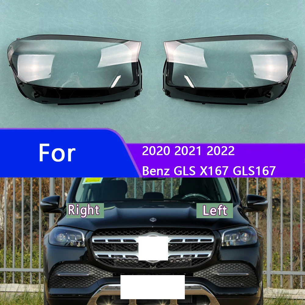 

For 2020 2021 2022 Benz GLS X167 GLS167 Transparent Front Headlamp Shell Headlight Lampshade Cover Lens Plexiglass