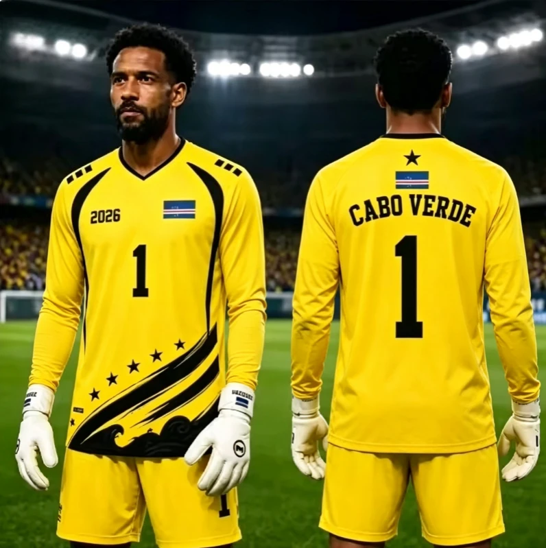 2026 Cape Verde football shirt men's V-neck football long sleeved breathable fashion biggest dark horse