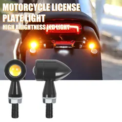 2X Eagle Eye LED Motorcycle Signal License Plate Light Motorcycle Taillight Yellow Moto Accessories Motorbike Brake Lamp