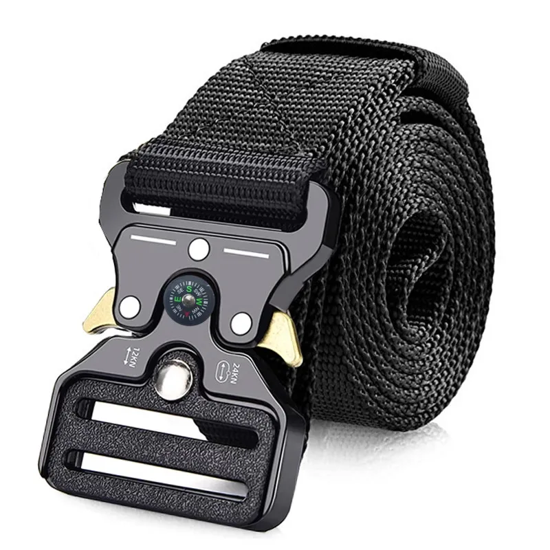 Compass Men Belt Outdoor Hunting Tactical Multi Function Combat Survival High Quality Corps Canvas For Nylon Male Luxury