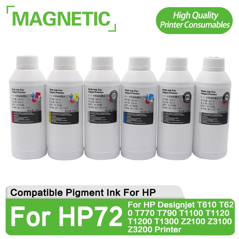 1000ml/Bottle For HP 72 Pigment Ink For HP Designjet T610 T620 T770 T790 T1100 T1120 T1200 T1300 Z2100 Z3100 Z3200 Printer