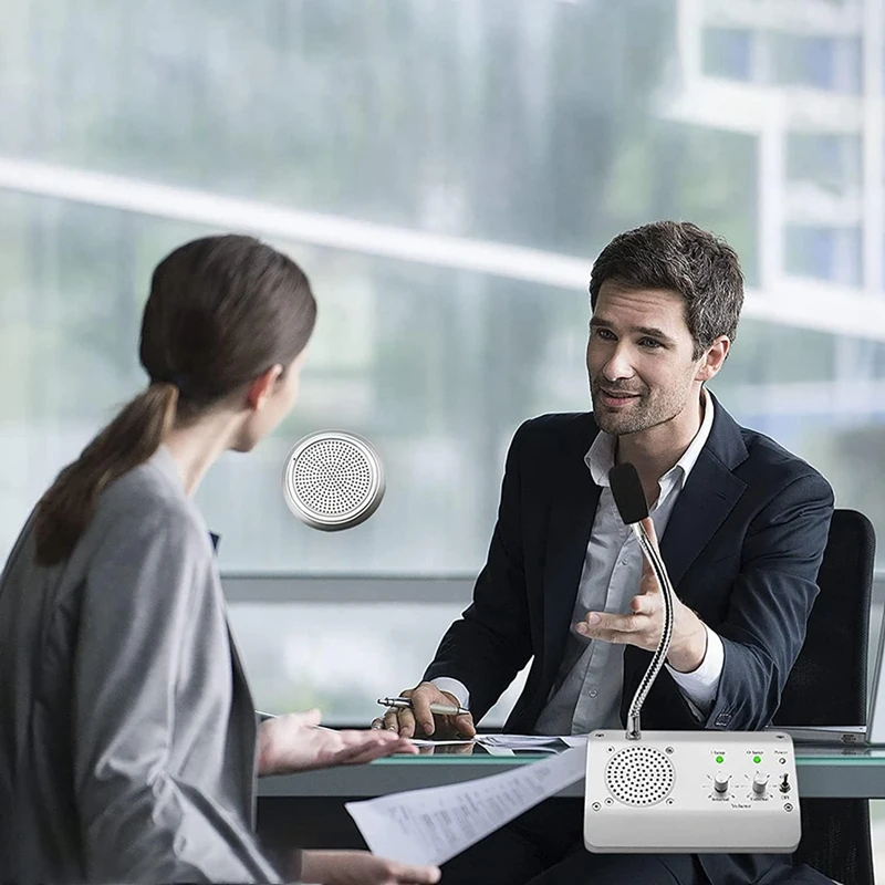 Hot-Window Speaker System, Dual Way Window Microphone Intercom Speaker, Intercom System For Business, Office, School EU Plug