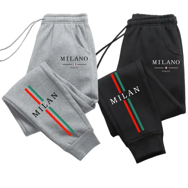 

2025 Hot Sale Milan City Printed Jogger Pants High Quality Men's Autumn Winter Casual Sports Sweatpants Outdoor Running Wear