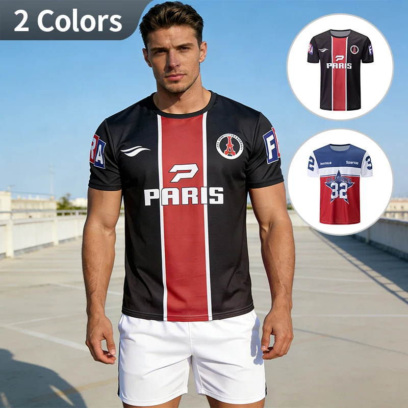 

2-Piece Men's Short Sleeved Spring/Summer Youth Printed T-Shirt Quick Drying Breathable Sporty Comfortable Fashionable Home Wear