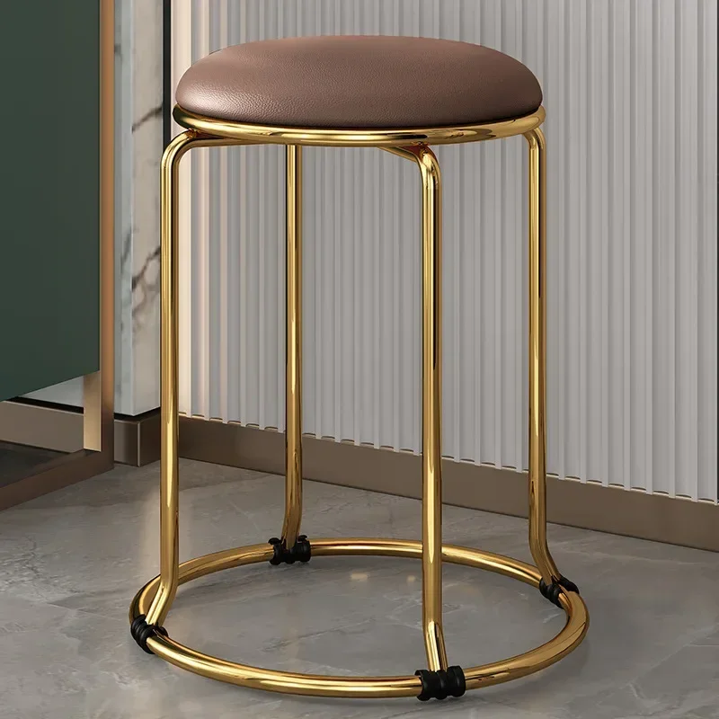 Velvet Bar Chair Kitchen Lounge Salon Table Office Luxury Round Stool Chair Bathroom Lounge Style Nordic Furniture