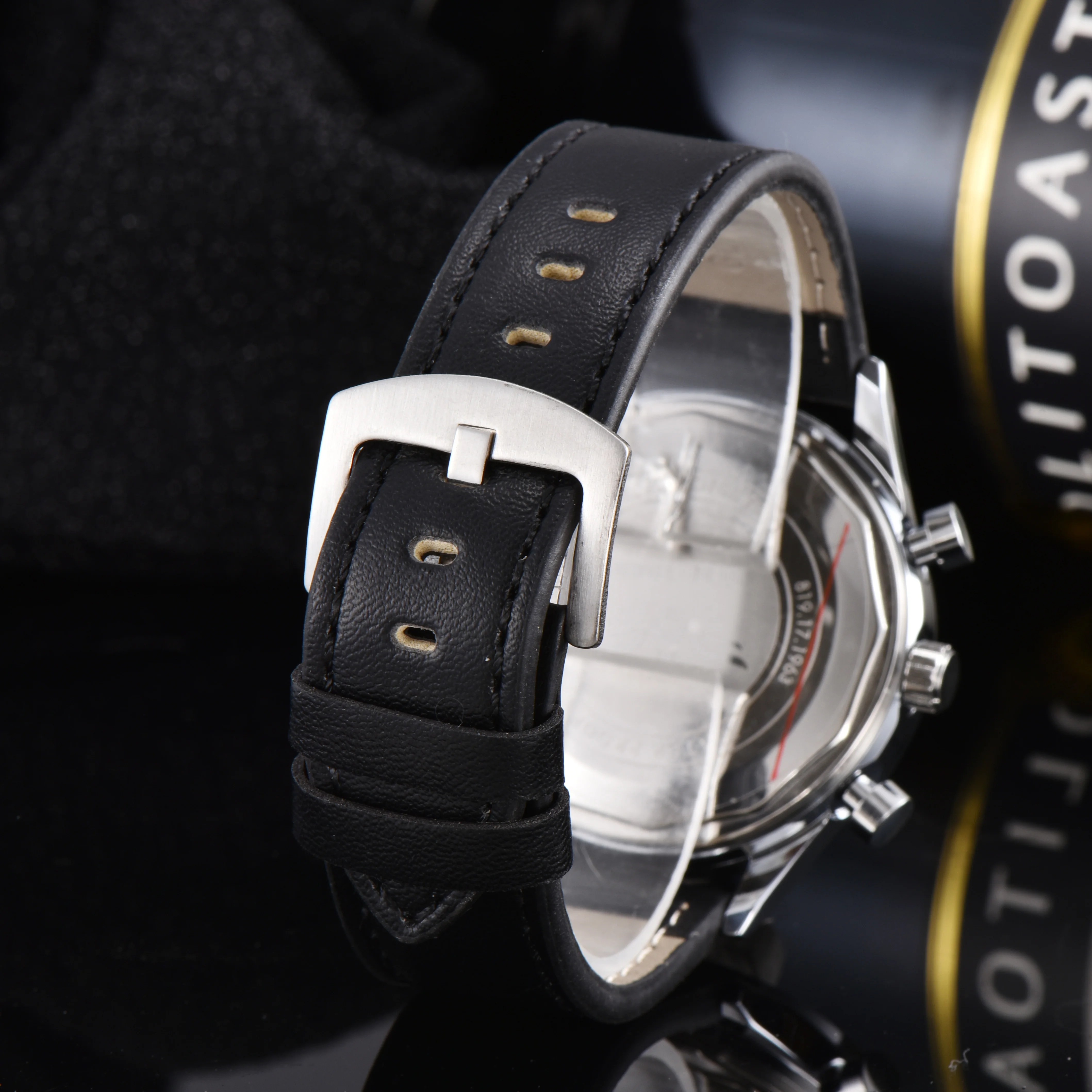 Men's Business Quartz Watch Full Function round Five Needle Timer Fashionable And Stylish Accessory for Professional Use