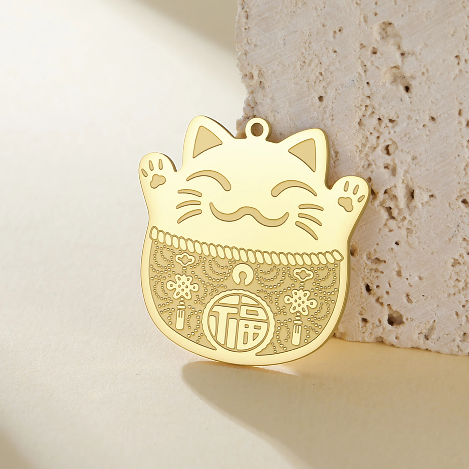 

1PC Mini Sitting Maneki Neko Pendant Lucky Cat Charm for DIY Lucky Themed Jewelry Necklace Making