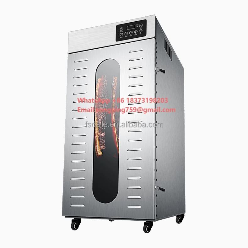 

Stainless Steel Big Capacity Smoke Function Meat Sausage Dryer Machine Rotary Biltong Dehydrator