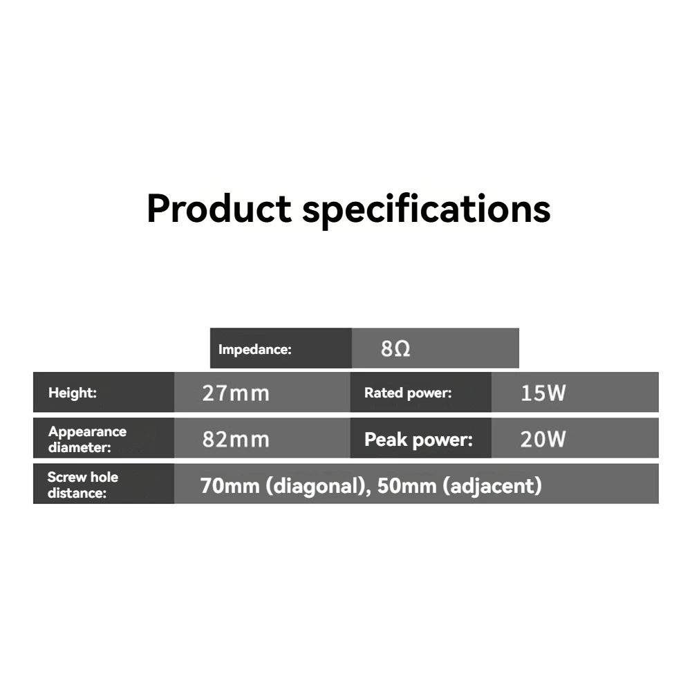 Dynamic Car A-Pillar Mid-Range Speaker 8Ω 15W HiFi Speaker Home DIY Audio HIFI Mid-Range Loudspeaker