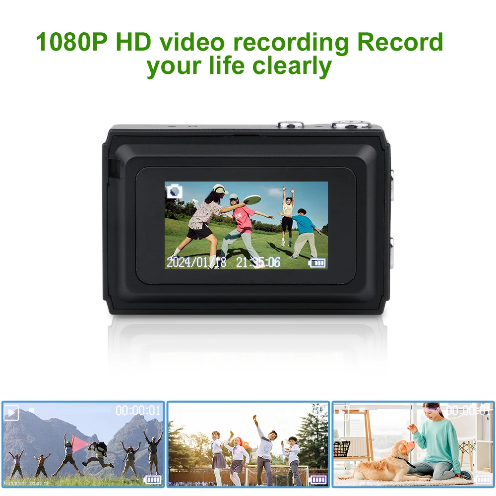 HD1080P Mini Camcorder With Screen With Speaker Portable Retro Ultra Compact Camcorder VCR Support TF Card Up To 128G