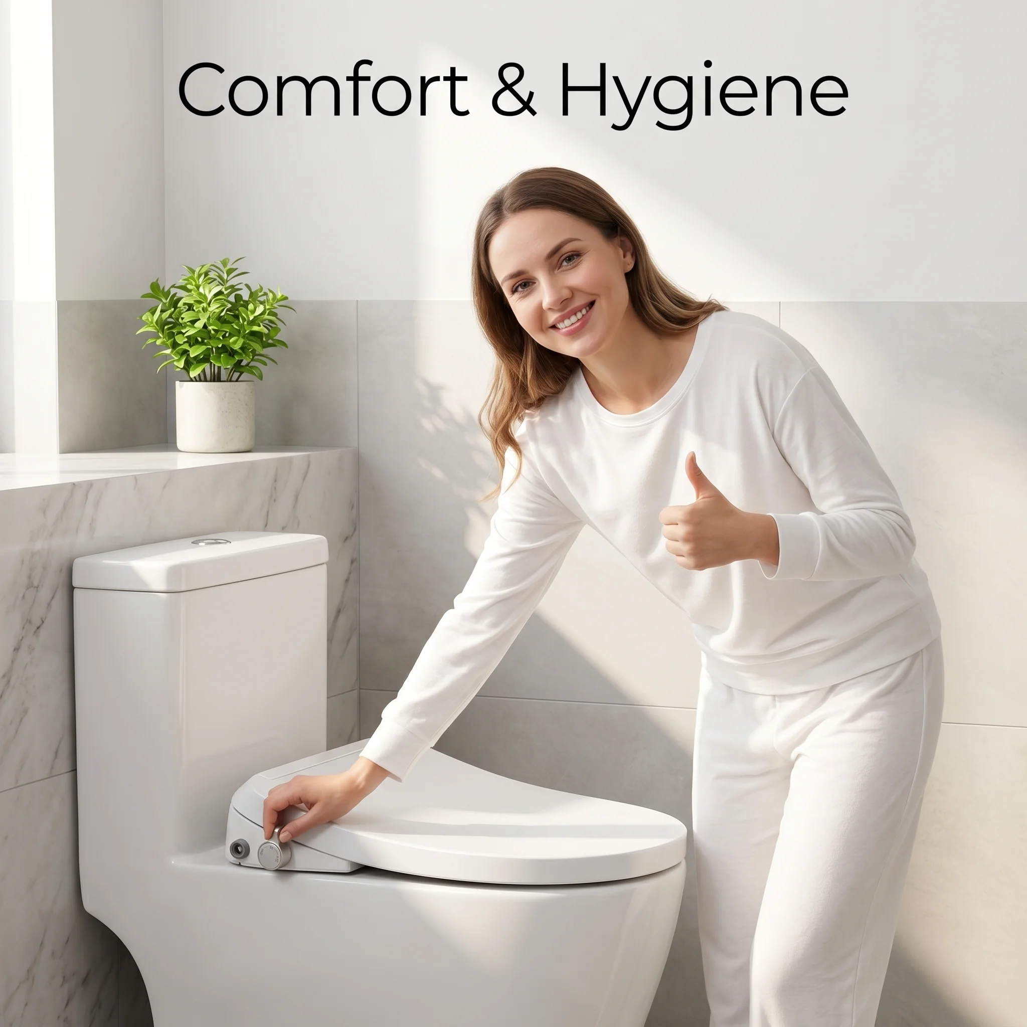 Modern square heated rechargeable smart toilet seat with drying function No need to plug in Antibacterial material B2B