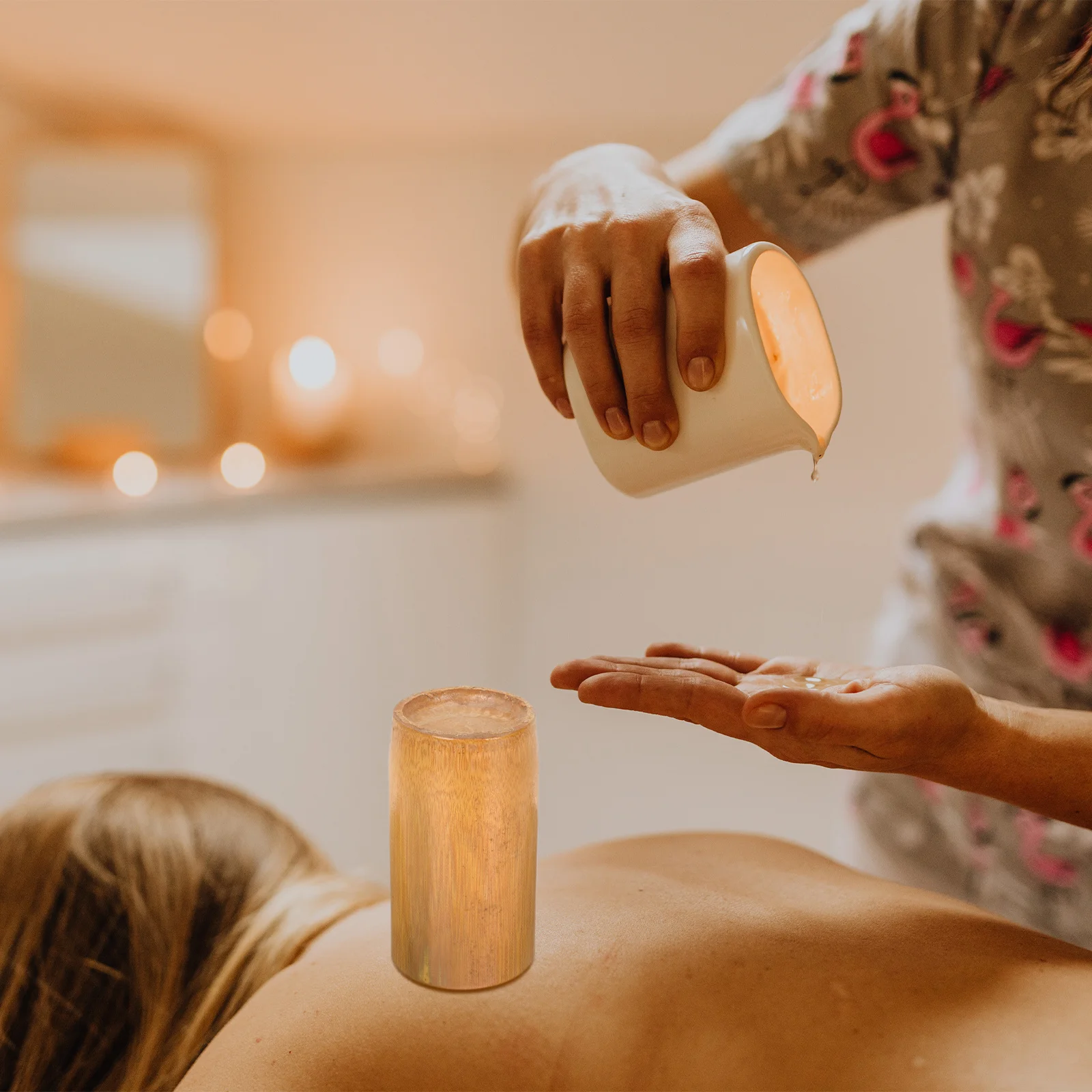 5 pezzi di coppettazione in bambù possono tazze per terapia qualità premium forte adsorbimento antiscivolo stampo per dita massaggio del corpo coppettazione per uso domestico