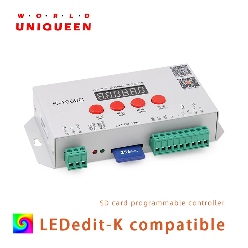 Программируемый контроллер пиксельного освещения с SD-картой K-1000C, поддержка однопроводной микросхемы и серии DMX512, например UCS512 TM512 + запись адрес Программируемый контроллер пиксельного освещения с SD-картой K-1000C, поддержка однопроводной микросхемы и серии DMX512, например UCS512 TM512 + запись адрес