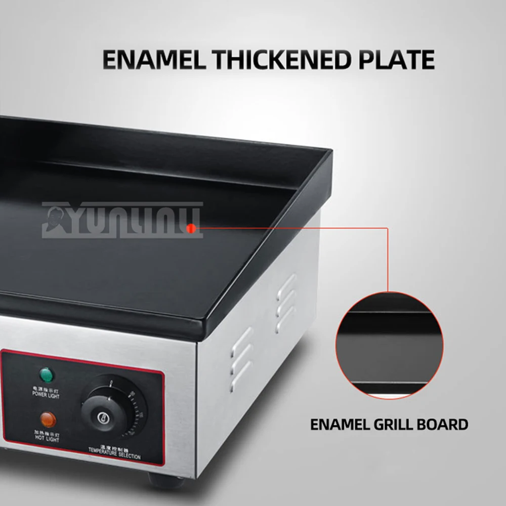 1500W Desktop Hot Plate Steak Fried Pan Frying Griddle Commercial Frying and Grilling Stall Equipment