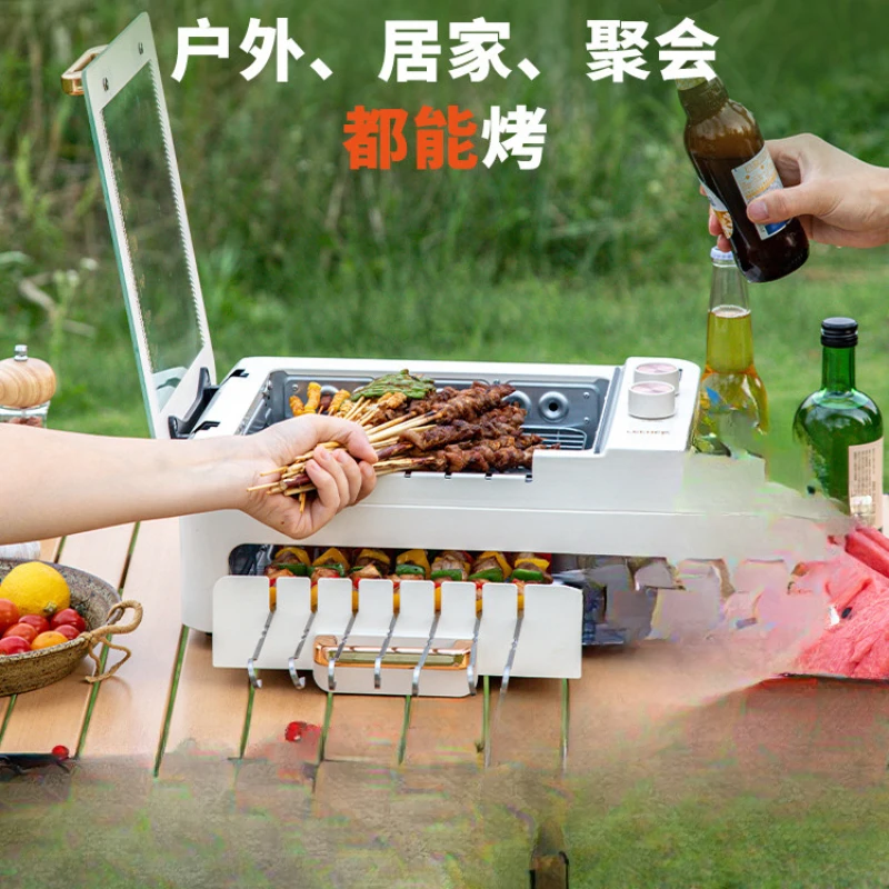 household barbecue machine automatically rotates the multifunctional electric oven pan for barbecue and roasting.