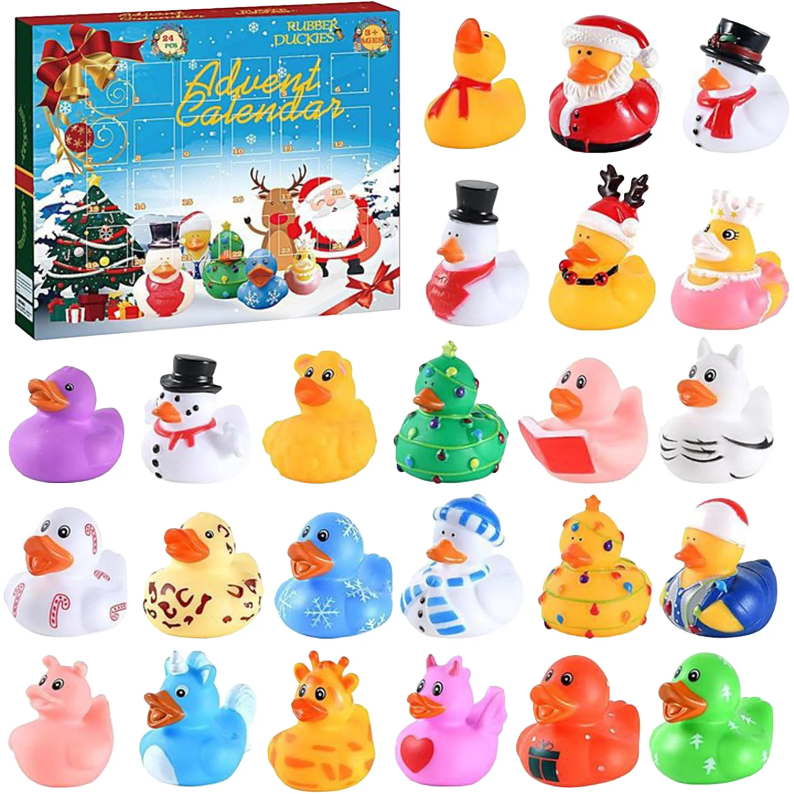 Christmas Countdown Calendar 24 Days Rubber Duck Advent Calendar Cute Holiday Party Favors Kids Adult Birthday Christmas Gifts