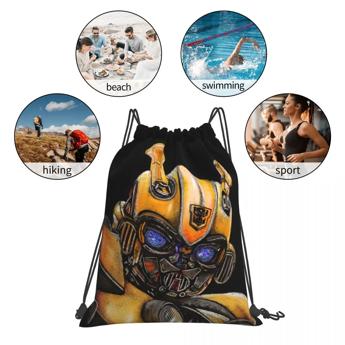 Bumblebee Transformer, The Best Transformer Backpacks Drawstring Bags Drawstring Bundle Pocket Shoes Bag Book Bags For Travel