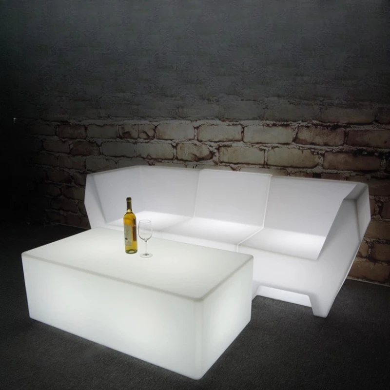 

luminous sofa, hotel colorful remote control led sofa, outdoor dining bar luminous furniture