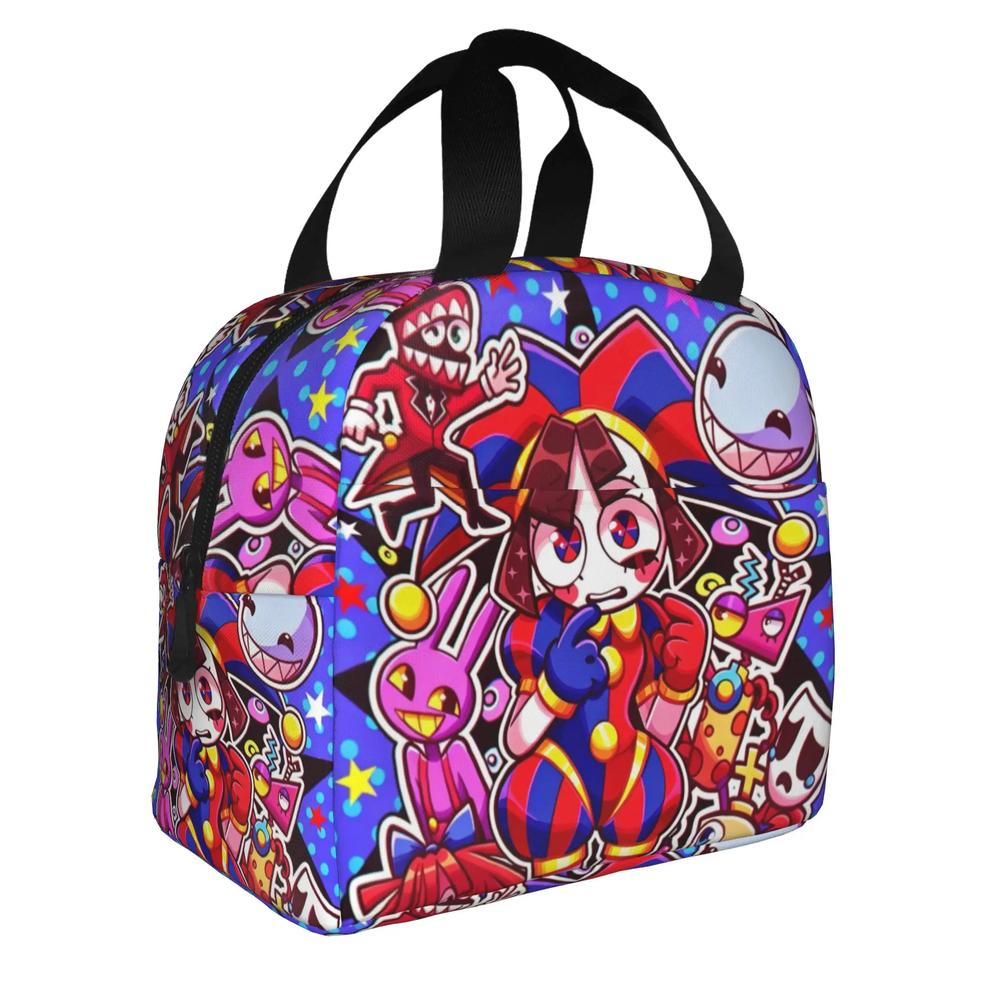 Jax D-Digitals Circus Insulated Lunch Bag for Work School Black Humor Anime Leakproof Cooler Thermal Bento Box Women Men