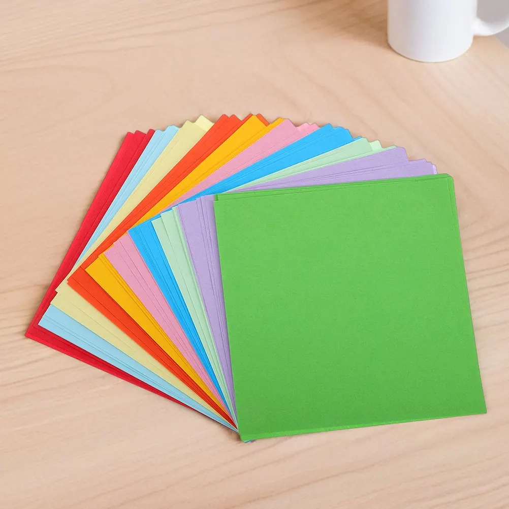 

600 Sheets Colored Origami Paper Craft Kit Vibrant Colors Easy Fold Crane Shape Decorative DIY Childrens Activity Square Sheets